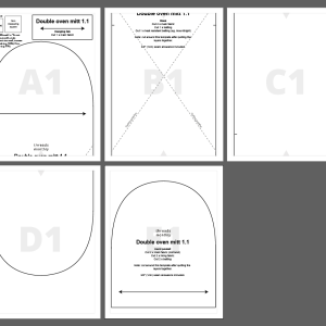 PDF sewing pattern pages side by side, for a double oven mitt