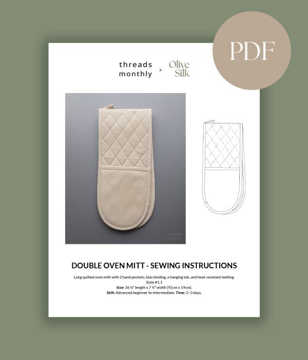 Double Oven Mitt – Printable PDF Sewing Pattern