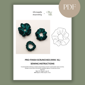 Pro-Finish Scrunchie Set – Printable PDF Sewing Pattern