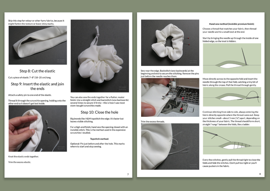Pro-Finish Scrunchie Set – Printable PDF Sewing Pattern