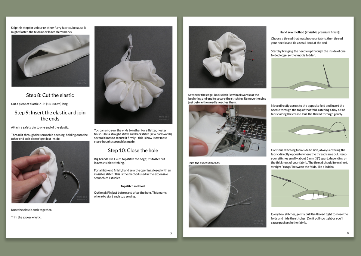 Pro-Finish Scrunchie Set – Printable PDF Sewing Pattern - Image 3